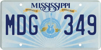 MS license plate MDG349