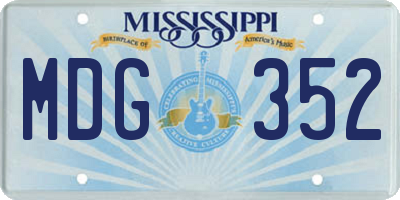 MS license plate MDG352