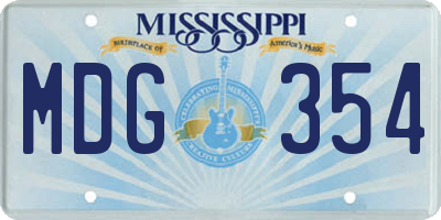 MS license plate MDG354