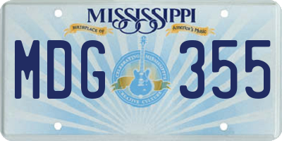 MS license plate MDG355