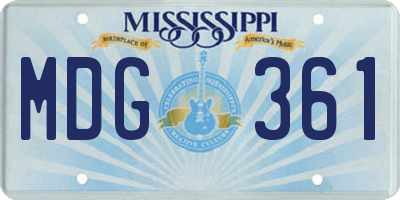 MS license plate MDG361