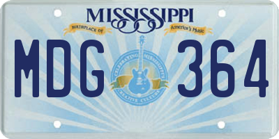 MS license plate MDG364