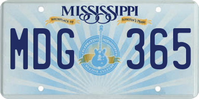 MS license plate MDG365