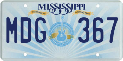 MS license plate MDG367