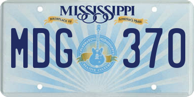 MS license plate MDG370