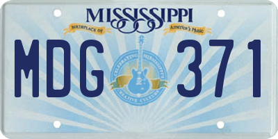 MS license plate MDG371