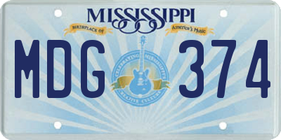 MS license plate MDG374