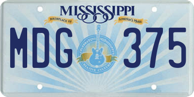 MS license plate MDG375