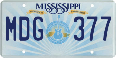 MS license plate MDG377