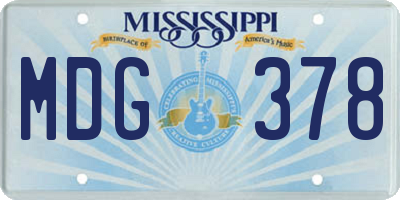 MS license plate MDG378
