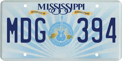 MS license plate MDG394