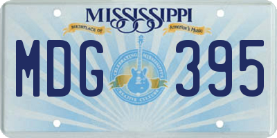 MS license plate MDG395
