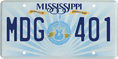 MS license plate MDG401