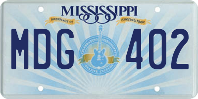 MS license plate MDG402