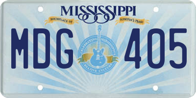 MS license plate MDG405