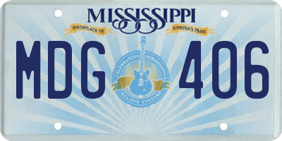 MS license plate MDG406