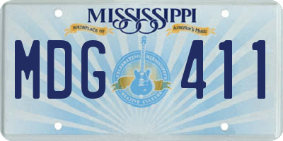 MS license plate MDG411