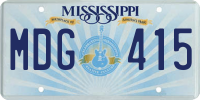 MS license plate MDG415
