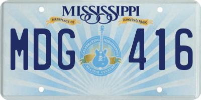 MS license plate MDG416