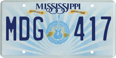 MS license plate MDG417