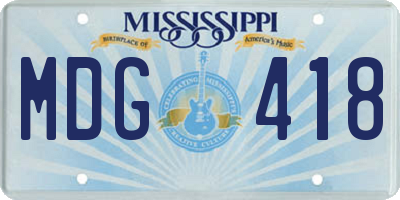 MS license plate MDG418