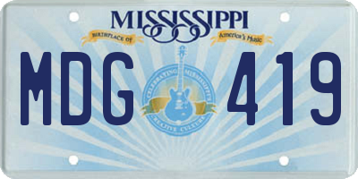 MS license plate MDG419