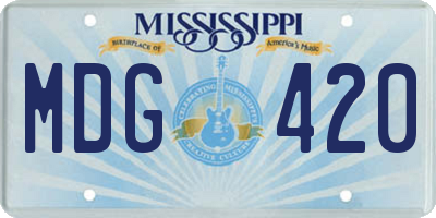 MS license plate MDG420