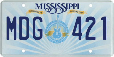 MS license plate MDG421