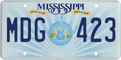 MS license plate MDG423