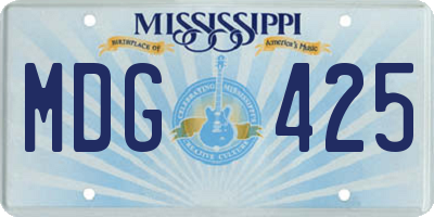 MS license plate MDG425