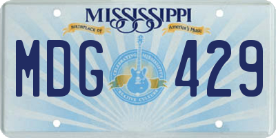 MS license plate MDG429