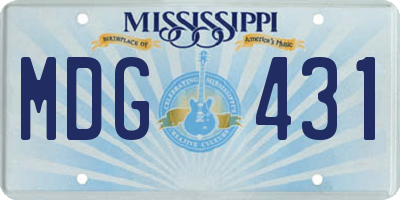 MS license plate MDG431
