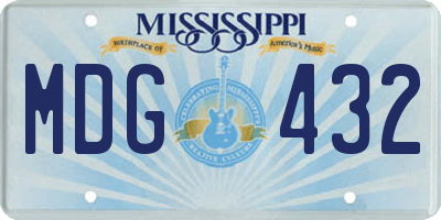 MS license plate MDG432