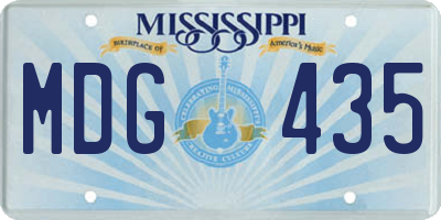 MS license plate MDG435