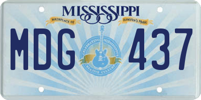 MS license plate MDG437