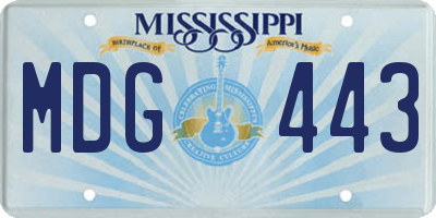 MS license plate MDG443