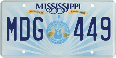 MS license plate MDG449