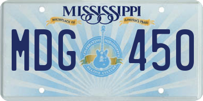 MS license plate MDG450