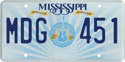 MS license plate MDG451