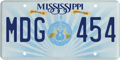 MS license plate MDG454