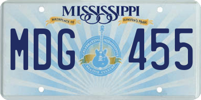 MS license plate MDG455