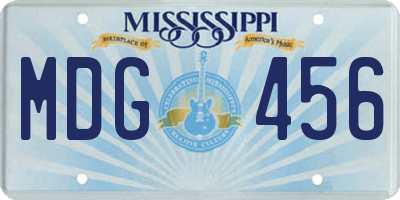 MS license plate MDG456