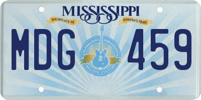 MS license plate MDG459