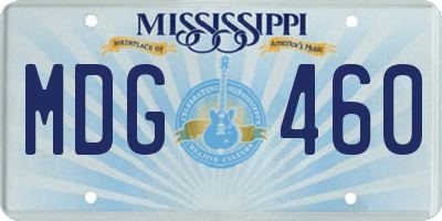 MS license plate MDG460