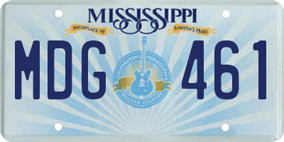 MS license plate MDG461
