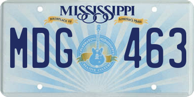 MS license plate MDG463