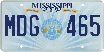 MS license plate MDG465