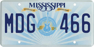 MS license plate MDG466