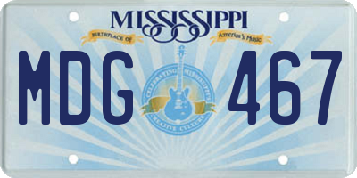 MS license plate MDG467