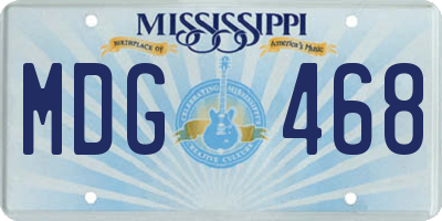 MS license plate MDG468